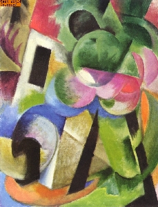 Kleine Komposition (II) (Haus mit B�umen) nach Marc